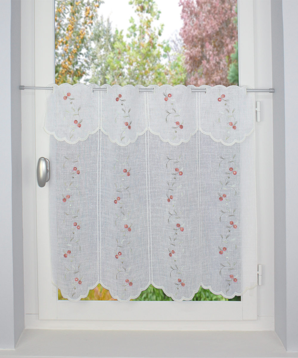 Rideau Brise-bise Court En Coton Et Lin - Épais Et Décoratif - Pour Cuisine, Placard, Fenêtre